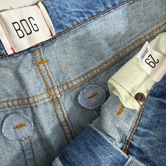 BDG Urban Outfitters Patchwork Embellished High Waist Flare Denim Jeans Sz 29 - Picture 6 of 7